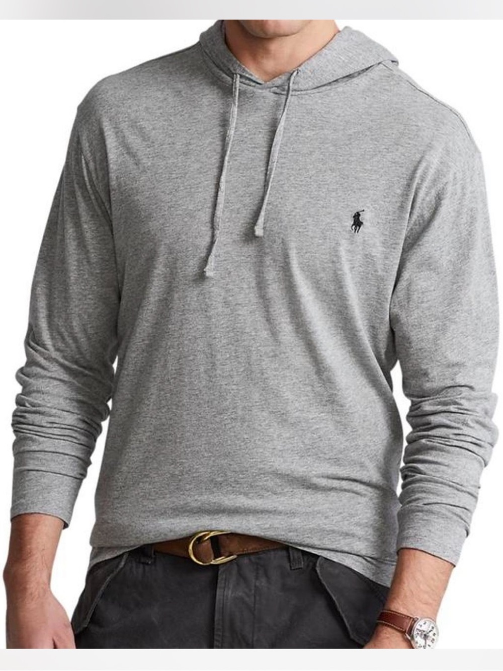 Polo by Ralph Lauren Heather Gray Hooded Long-Sleeve Shirt